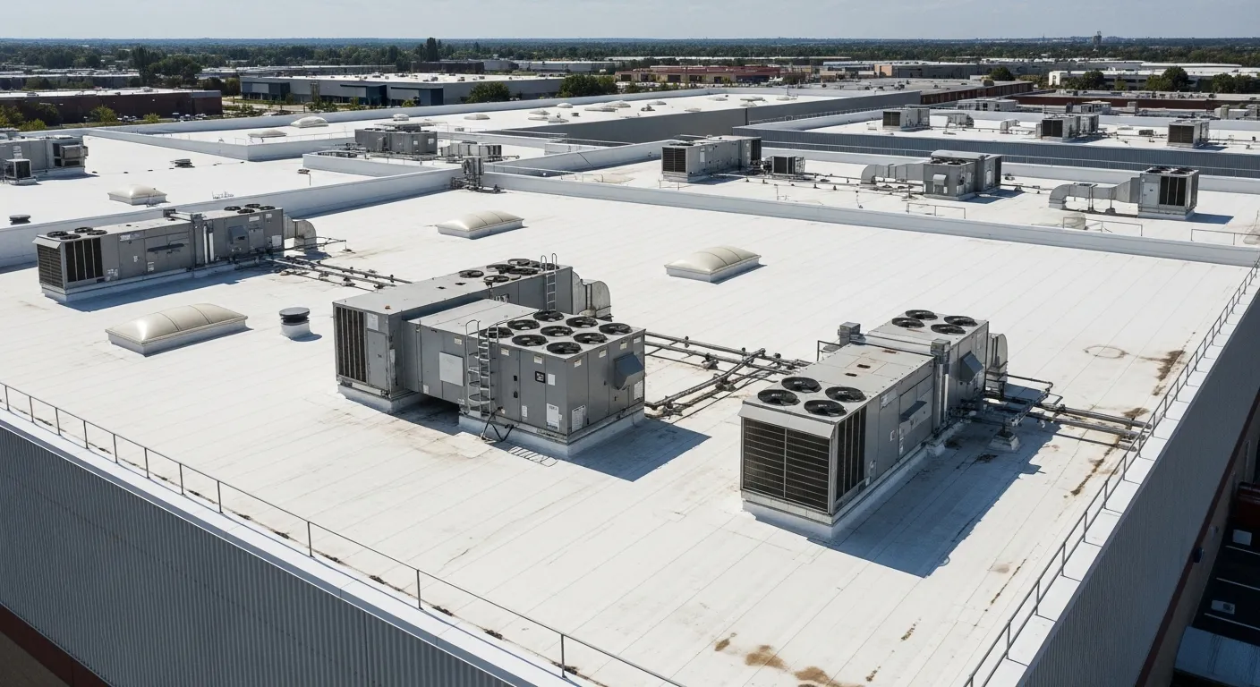 Commercial roof maintenance inspection in Northern Virginia