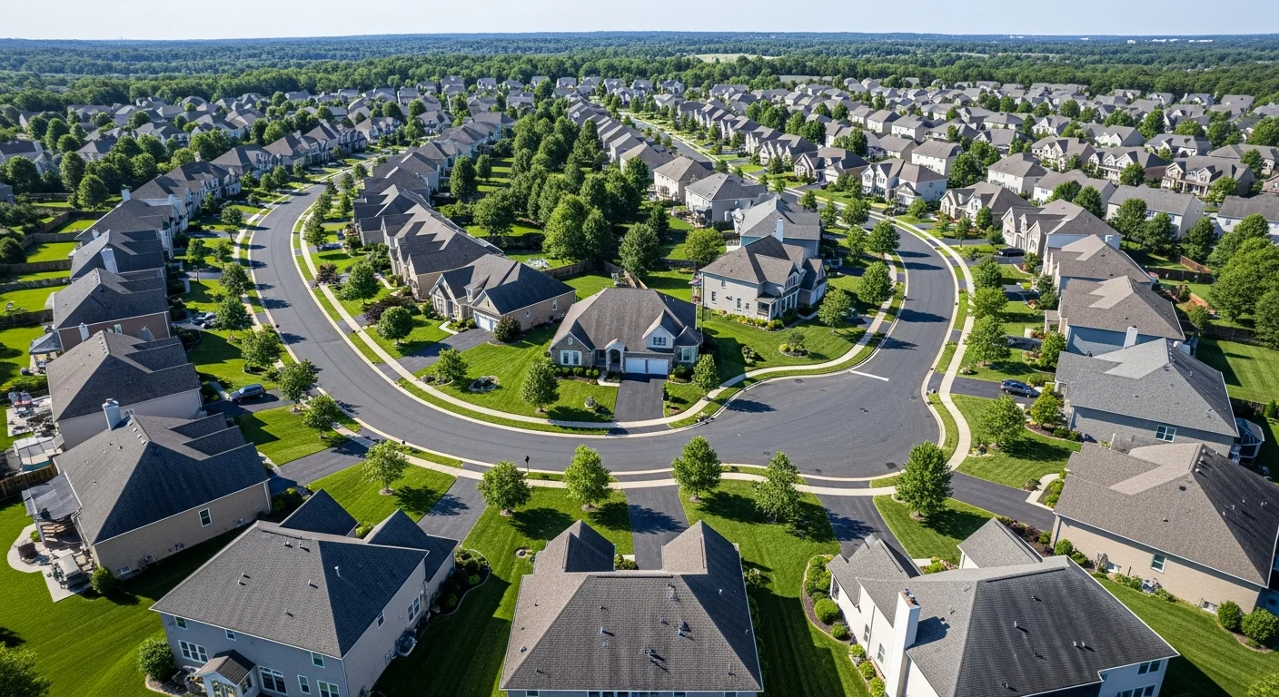 Reston VA neighborhood homes with approved roofing materials