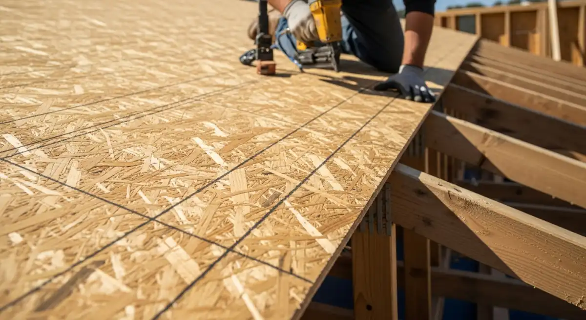 OSB roof deck installation on residential home