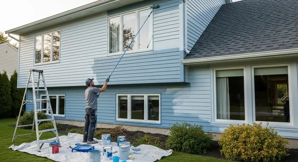 Painting aluminum siding transformation