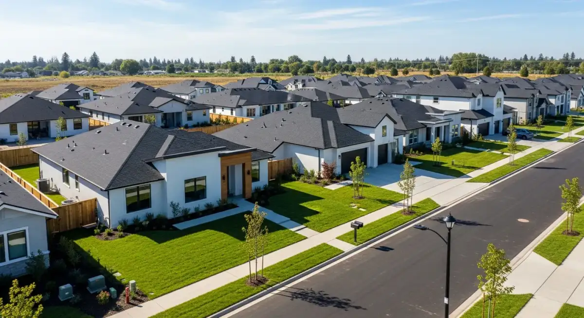 Roofing company working on a home in Ashburn VA near Broadlands