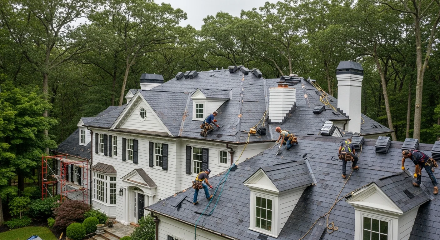 Luxury home roofing services in Great Falls Virginia