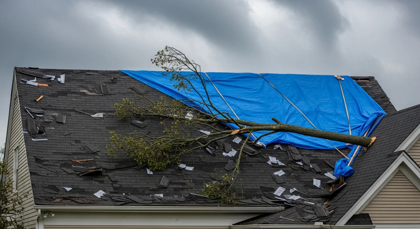 Storm damage roof repair in Reston Virginia