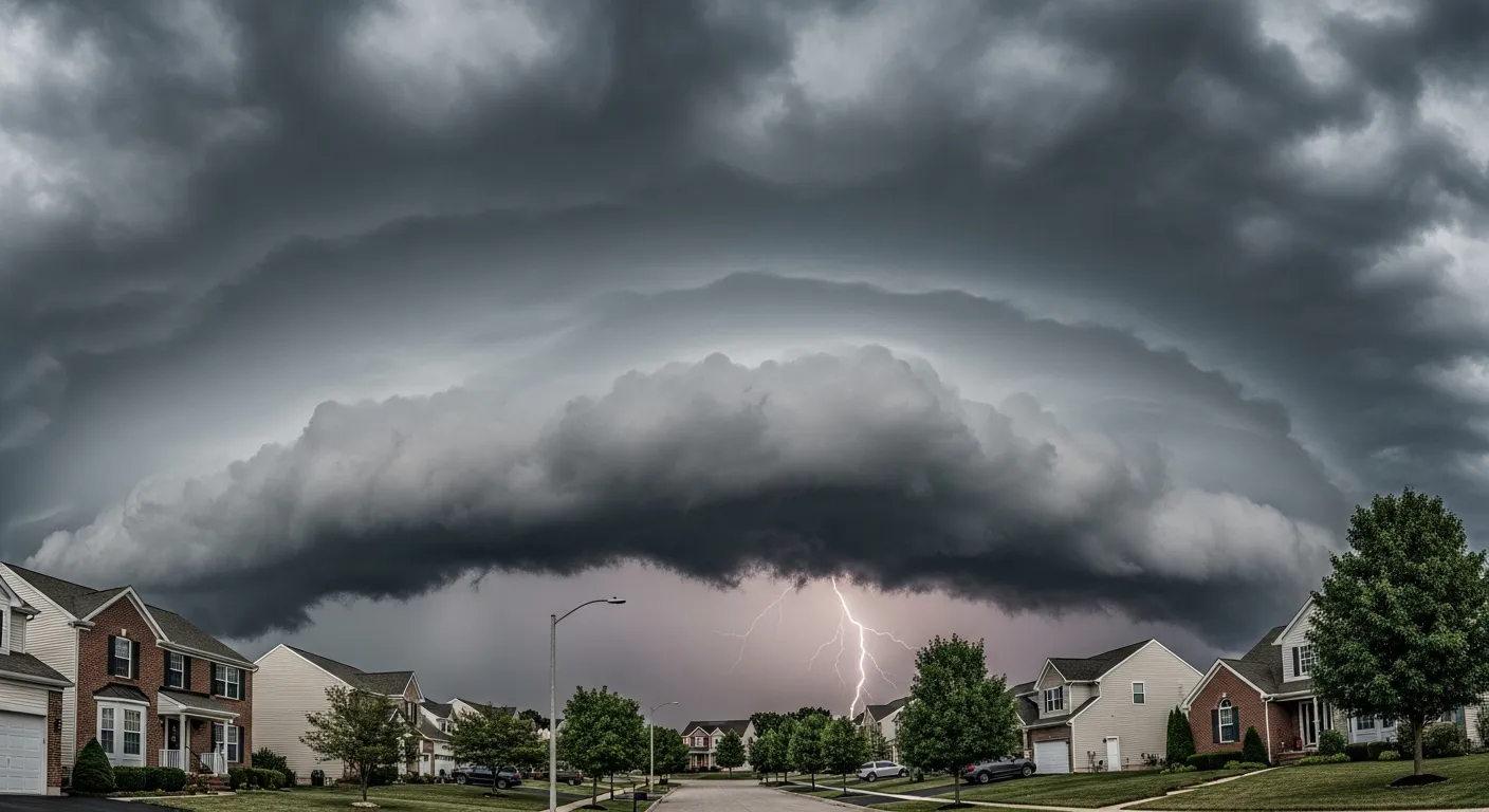 Summer storm approaching Northern Virginia homes